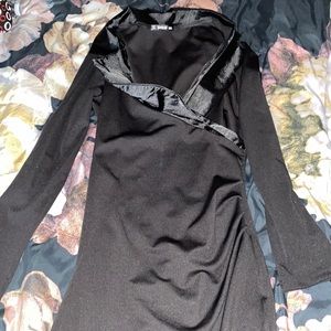 Long Sleeve Black Formal Dress